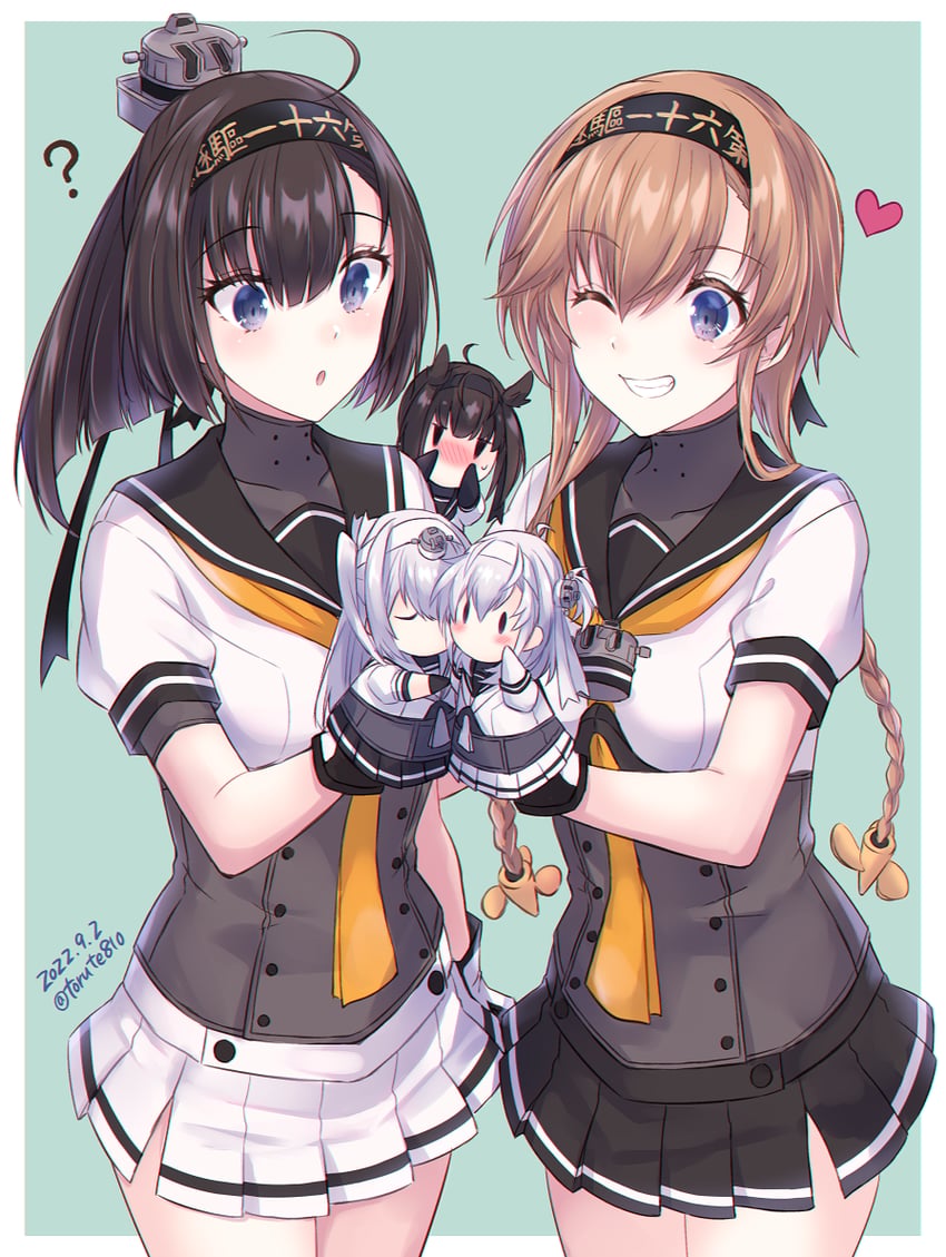 hatsuzuki, akizuki, suzutsuki, teruzuki, and fuyutsuki (kantai collection) drawn by kabocha_torute