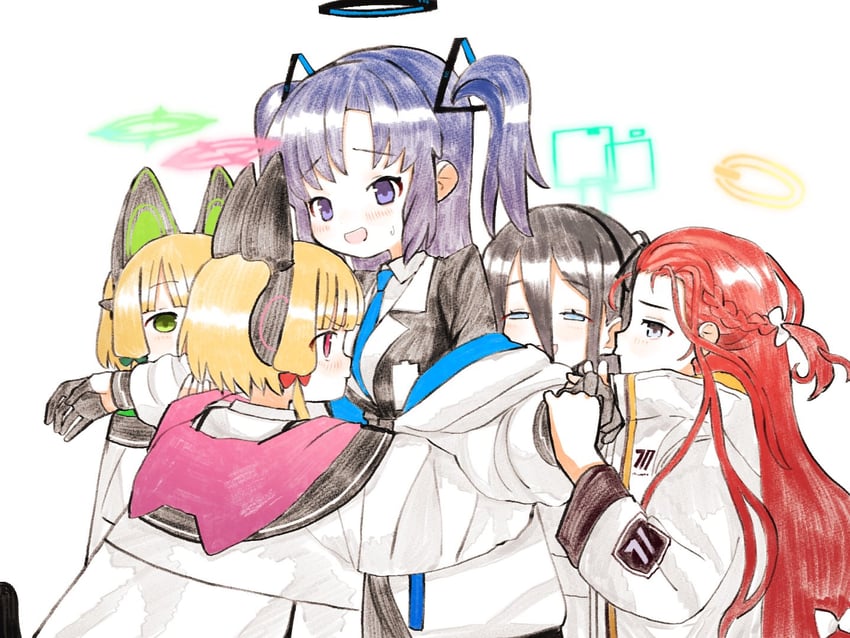 yuuka, aris, momoi, midori, and yuzu (blue archive) drawn by shinbashi_seiji