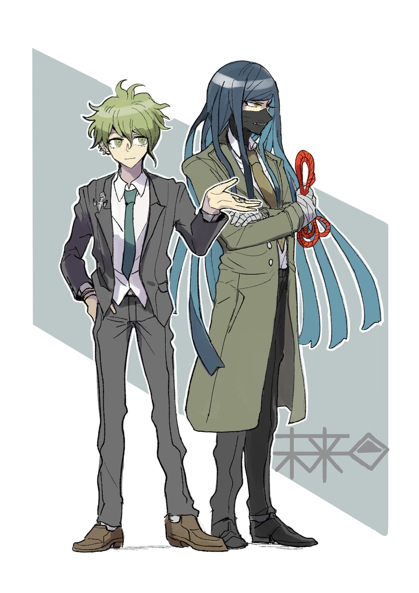 amami rantaro and shinguji korekiyo (danganronpa and 1 more) drawn by kumakoro_(tetsupag)