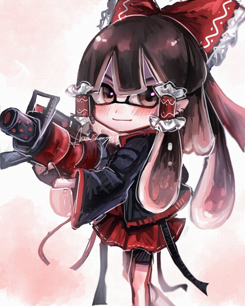 hakurei reimu (touhou and 1 more) drawn by annin_cha