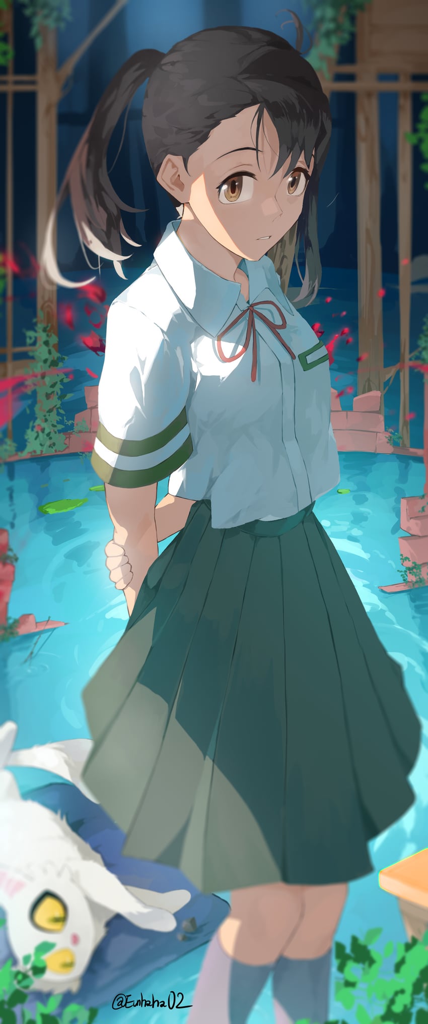 iwato suzume and daijin (suzume no tojimari) drawn by niri_(eunhaha02)