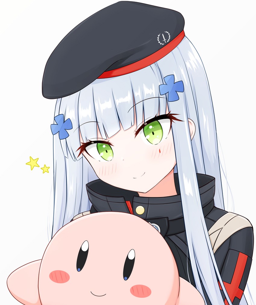 kirby and hk416 (girls' frontline and 1 more) drawn by risshu