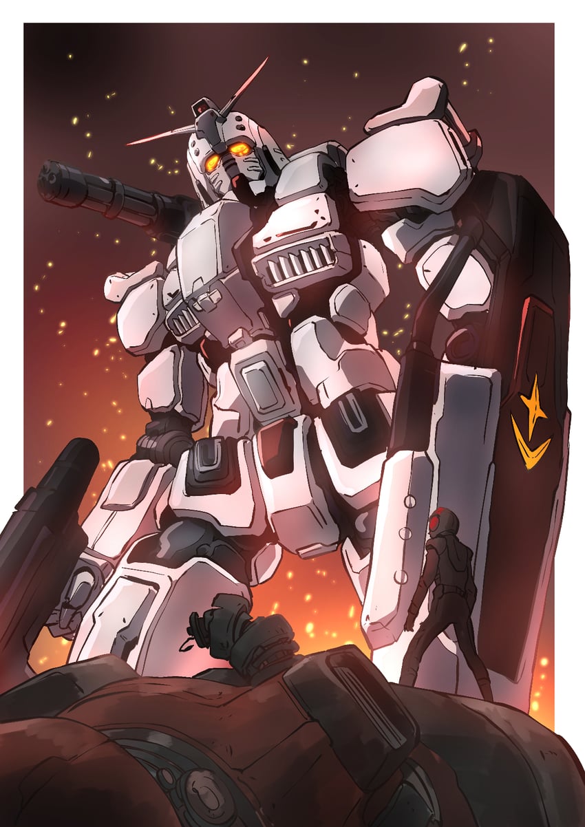 gundam ex and zaku ii f-type (gundam and 1 more) drawn by taiga_hiroyuki