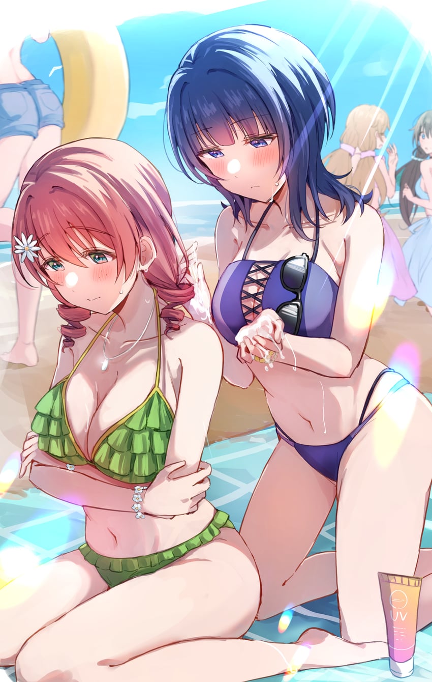 osaka shizuku, emma verde, miyashita ai, asaka karin, and konoe kanata (love live! and 1 more) drawn by e_atkenedm