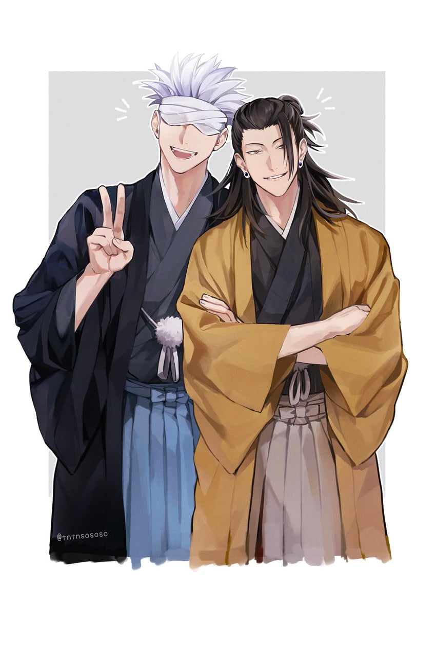 gojou satoru and getou suguru (jujutsu kaisen) drawn by tntnsososo
