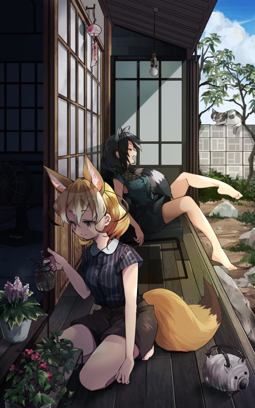 common raccoon and fennec (kemono friends) drawn by nanana_(nanana_iz)