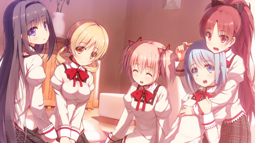 akemi homura, kaname madoka, miki sayaka, sakura kyoko, and tomoe mami (mahou shoujo madoka magica) drawn by siva_(executor)