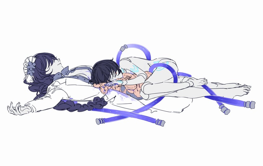 raiden shogun, scaramouche, and wanderer (genshin impact) drawn by nnikko