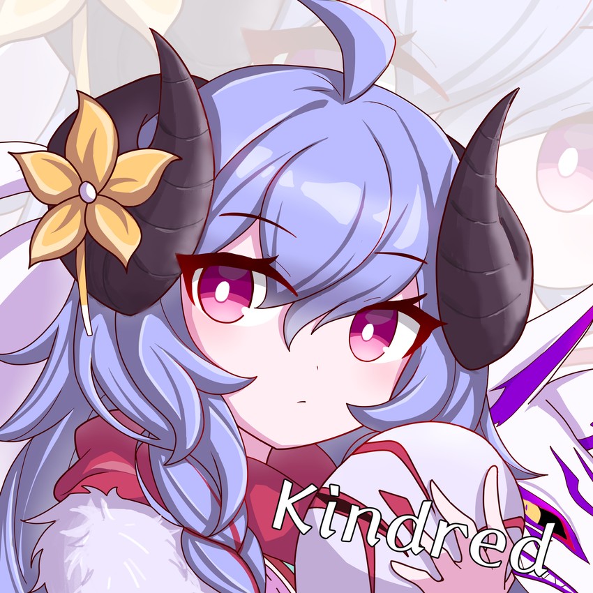kindred, lamb, wolf, and spirit blossom kindred (league of legends) drawn by vector_(dmlddmld00)