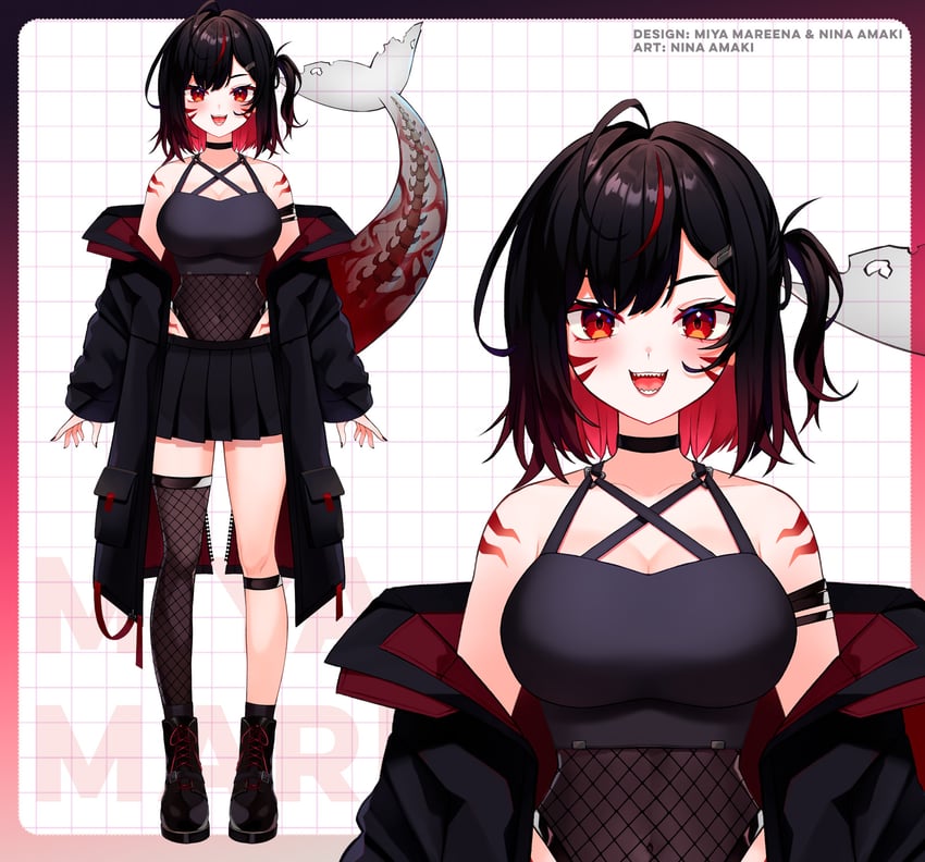 miya mareena (indie virtual youtuber) drawn by nina_amaki