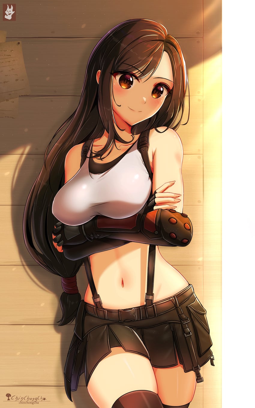 tifa lockhart (final fantasy and 3 more) drawn by chinchongcha