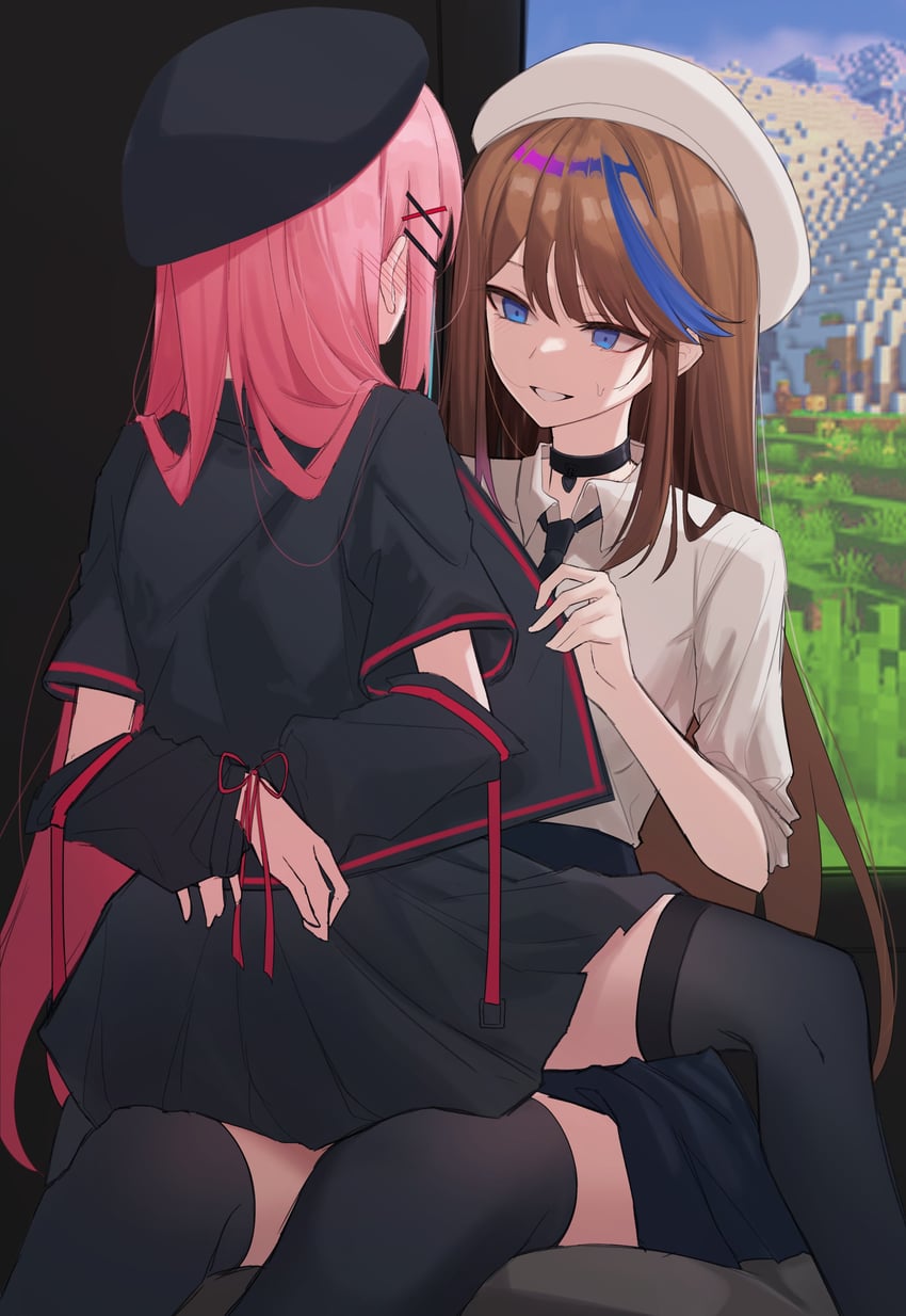 airi kanna and hanako nana (minecraft and 1 more) drawn by orn
