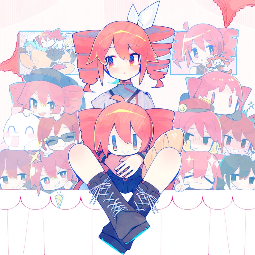hatsune miku, kasane teto, and akita neru (vocaloid and 15 more) drawn by aoi_tsuyu