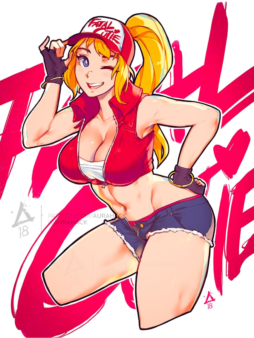 terry bogard (the king of fighters and 2 more) drawn by aurahack