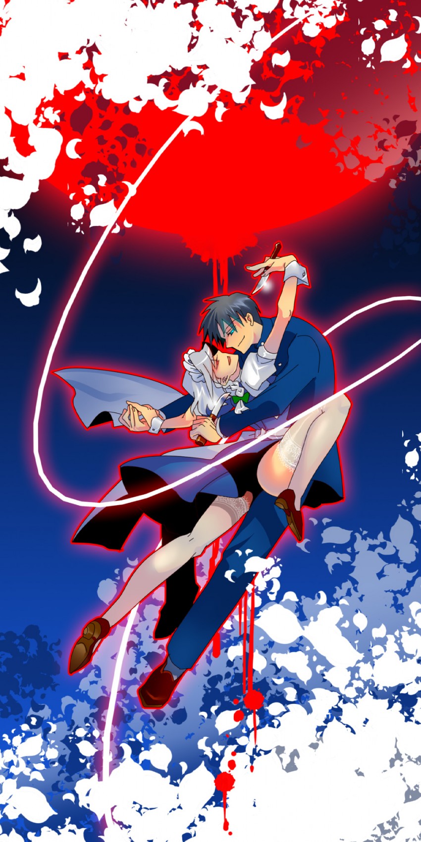 izayoi sakuya, tohno shiki, and nanaya shiki (touhou and 3 more) drawn by akariya_kuubu