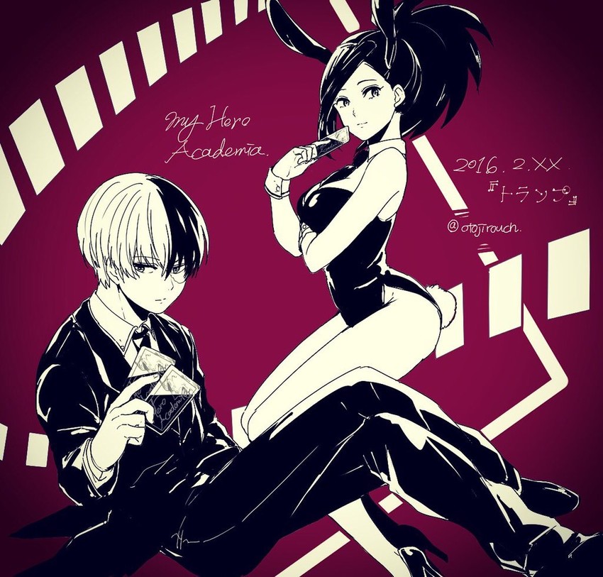 todoroki shoto and yaoyorozu momo (boku no hero academia) drawn by otojirou