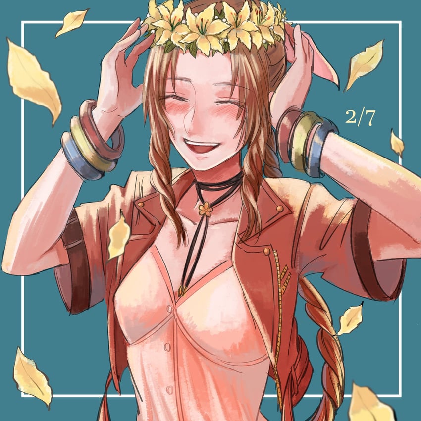 aerith gainsborough (final fantasy and 2 more) drawn by nnnmmg0725