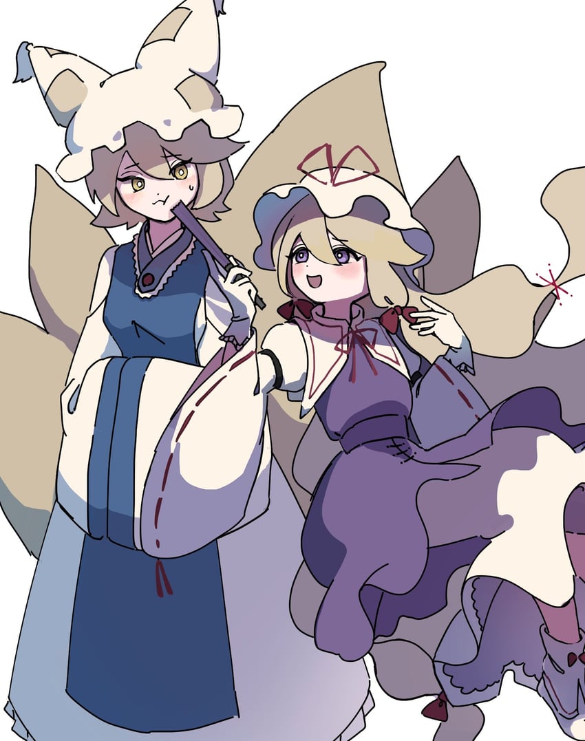 yakumo yukari and yakumo ran (touhou) drawn by touco_to
