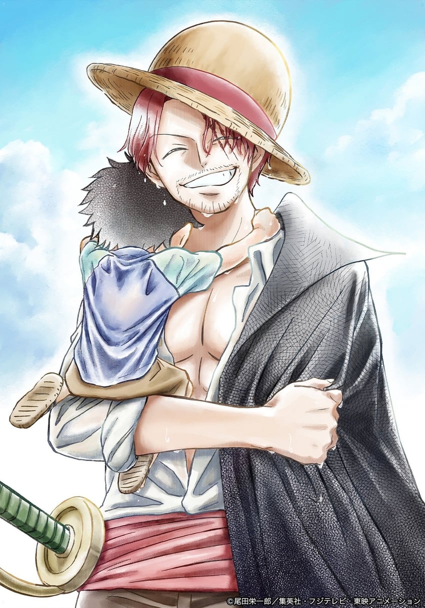 monkey d. luffy and shanks (one piece) drawn by tatman
