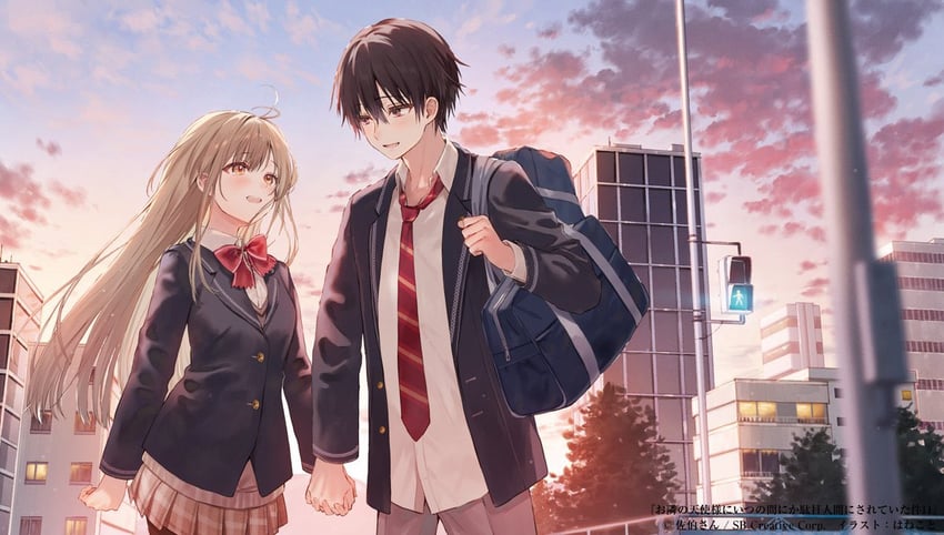shiina mahiru and fujimiya amane (otonari no tenshi-sama ni itsu no mani ka dame ningen ni sarete ita ken) drawn by hanekoto