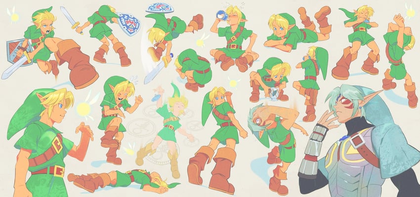 link, young link, navi, and fierce deity (the legend of zelda and 1 more) drawn by uzucake