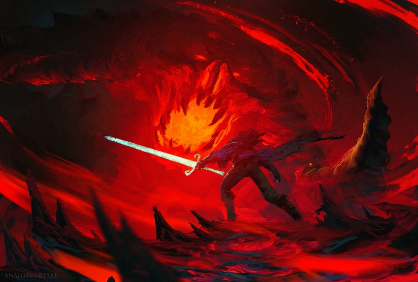 balrog, gothmog, and ecthelion (tolkien's legendarium and 1 more) drawn by anato_finnstark