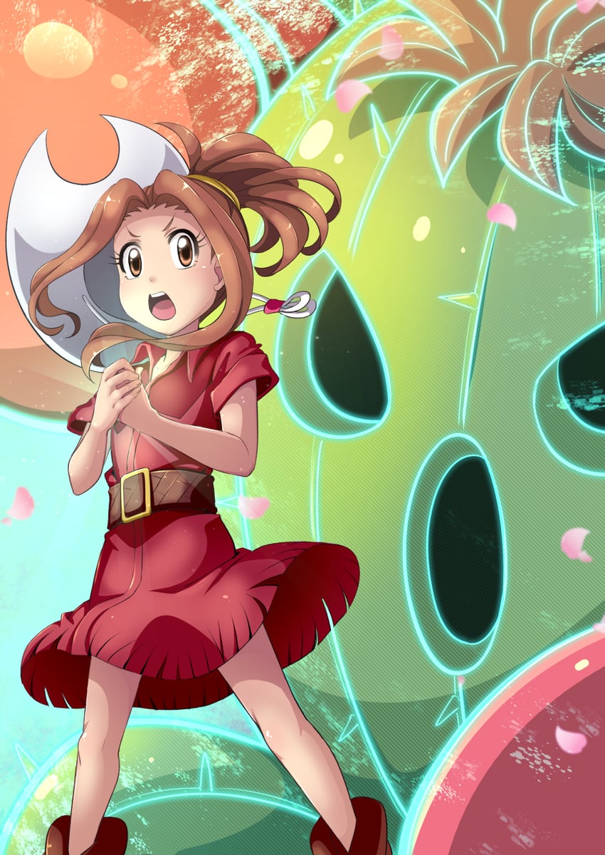 tachikawa mimi and togemon (digimon and 1 more) drawn by jin_(lili_to_marigold)