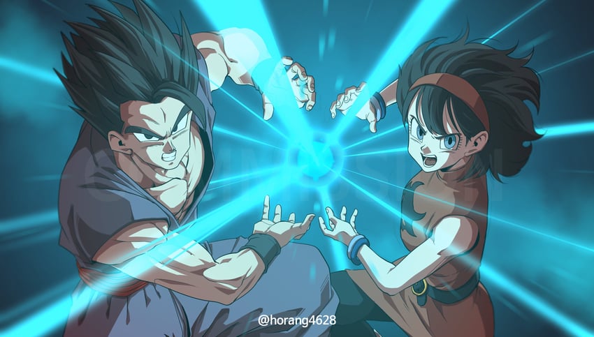 son gohan and videl (dragon ball and 2 more) drawn by horang4628