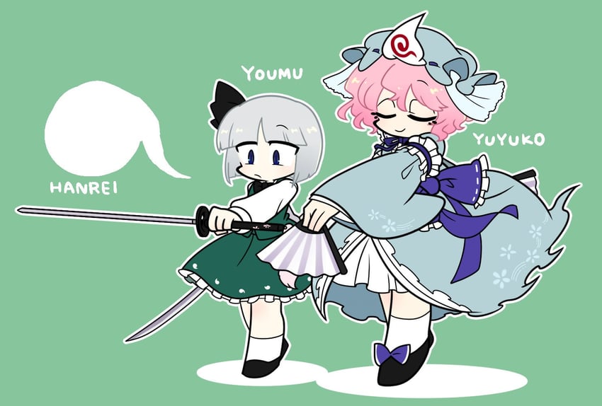 konpaku youmu and saigyouji yuyuko (touhou) drawn by harunori_(hrnrx)