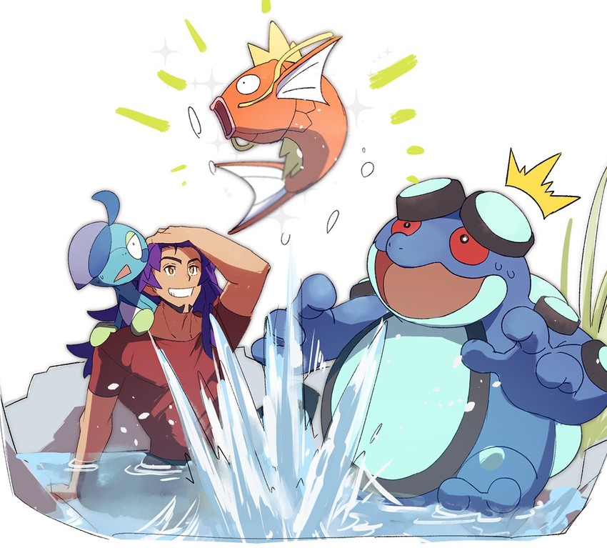 leon, magikarp, drizzile, and seismitoad (pokemon and 1 more) drawn by morio_(poke_orio)