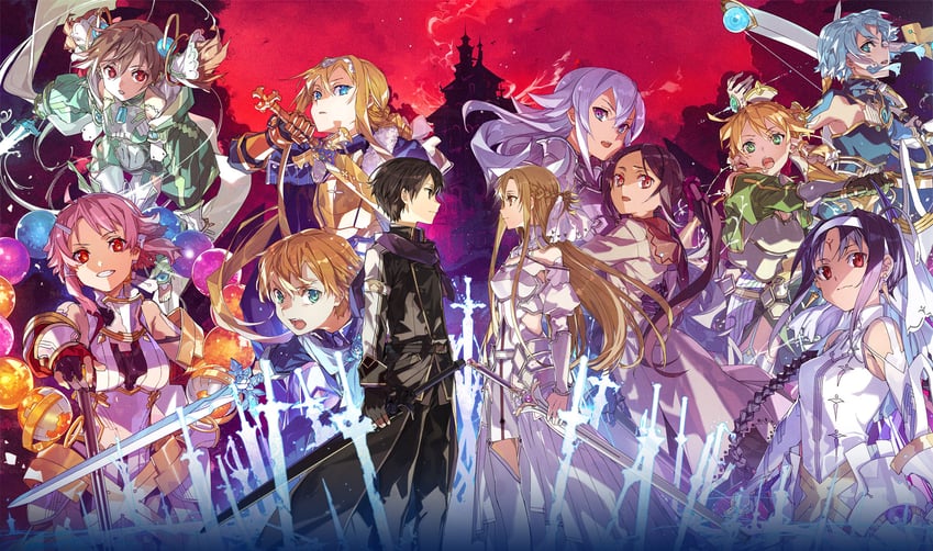 asuna, kirito, sinon, leafa, silica, and 5 more (sword art online and 3 more) drawn by bunbun