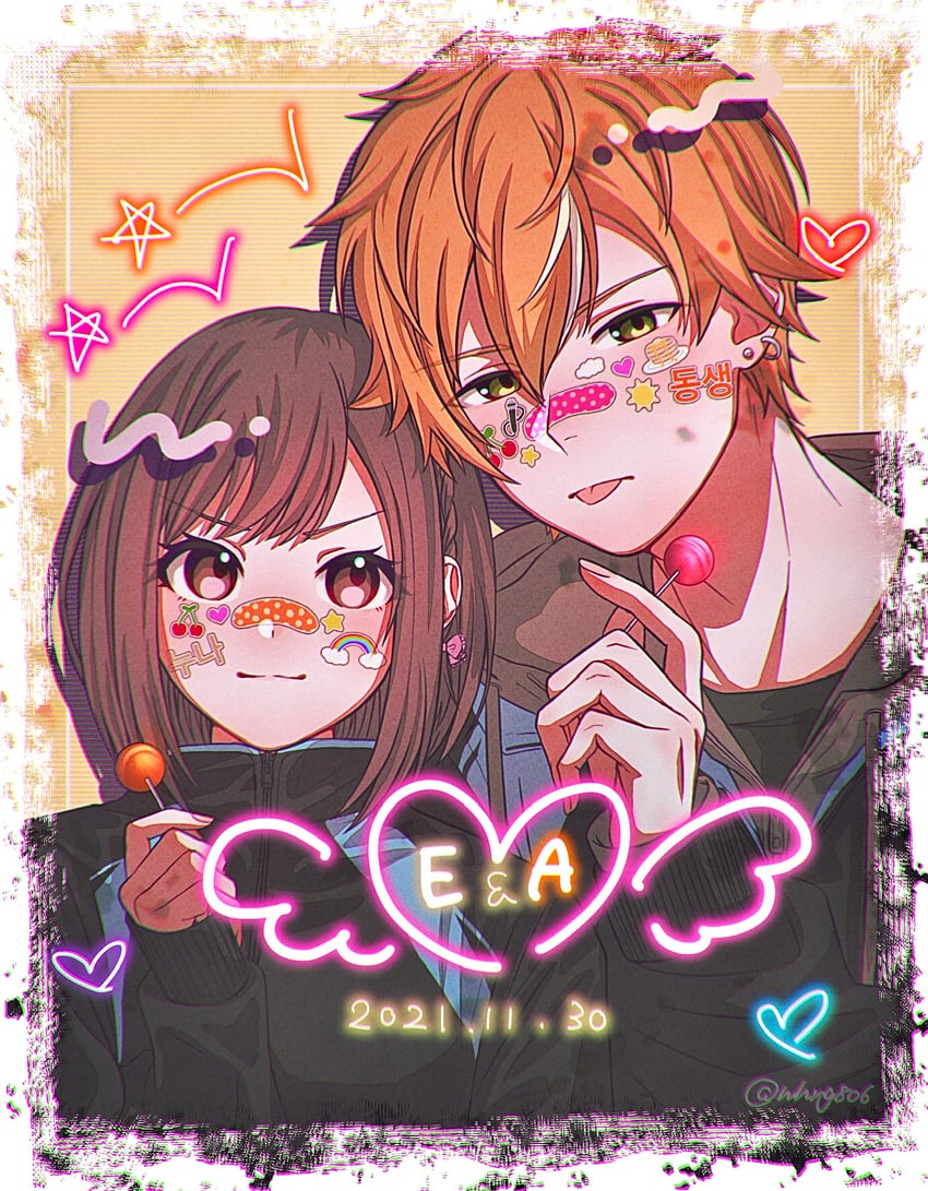 shinonome ena and shinonome akito (project sekai) drawn by nhrg806