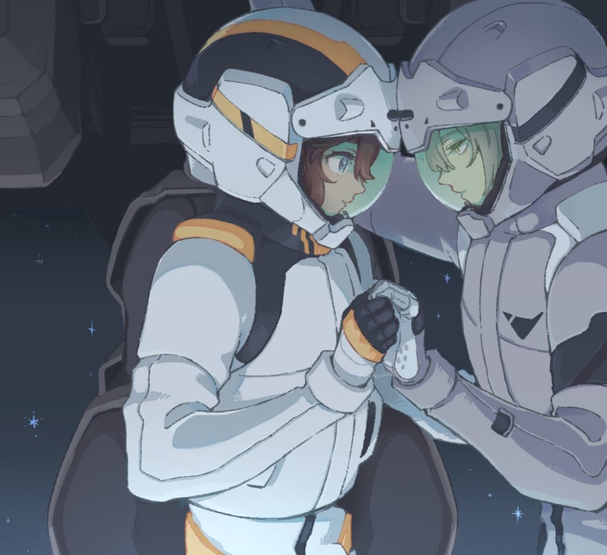 suletta mercury and elan ceres (gundam and 1 more) drawn by etrback