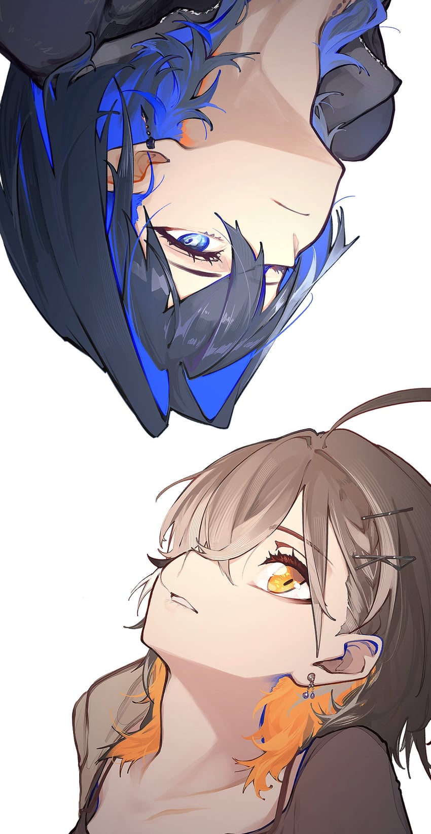 ouro kronii and nanashi mumei (hololive and 3 more) drawn by sauce_darusungi