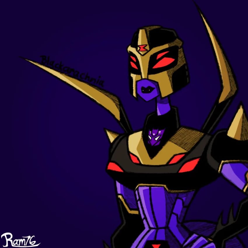 blackarachnia (transformers and 1 more) drawn by ramses76x
