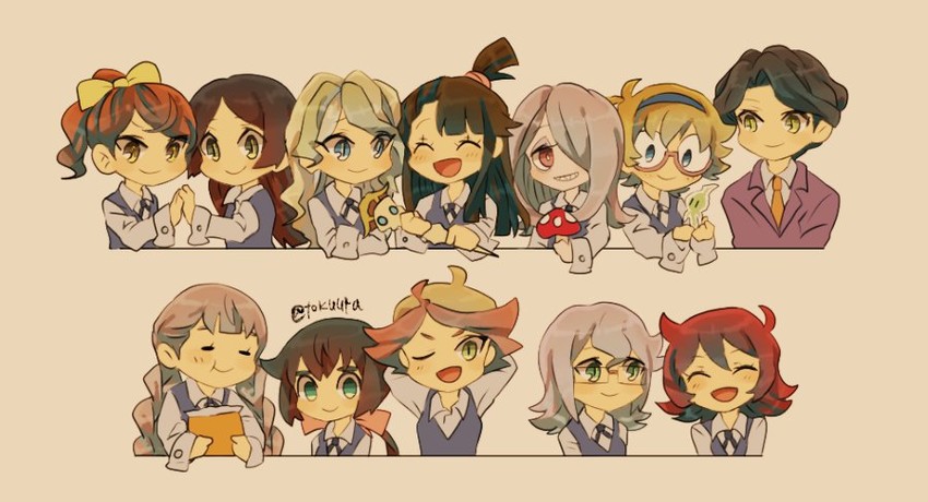 kagari atsuko, diana cavendish, sucy manbavaran, lotte jansson, amanda o'neill, and 8 more (little witch academia) drawn by tokuura