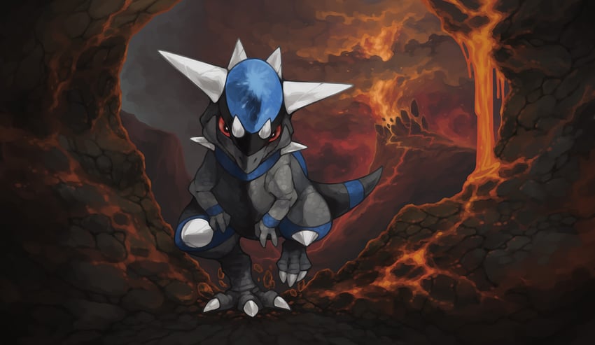 rampardos (pokemon) drawn by pearl7