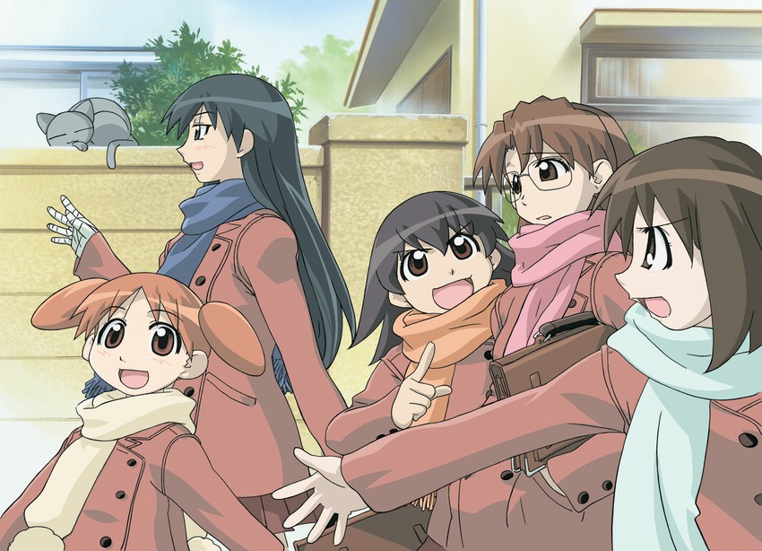 kasuga ayumu, sakaki, mihama chiyo, takino tomo, and mizuhara koyomi (azumanga daioh)