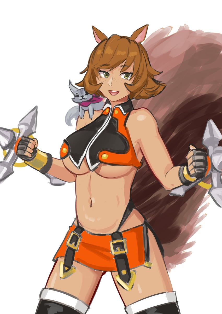 makoto nanaya, squirrel girl, and tippy-toe (marvel and 2 more) drawn by kuon_bb