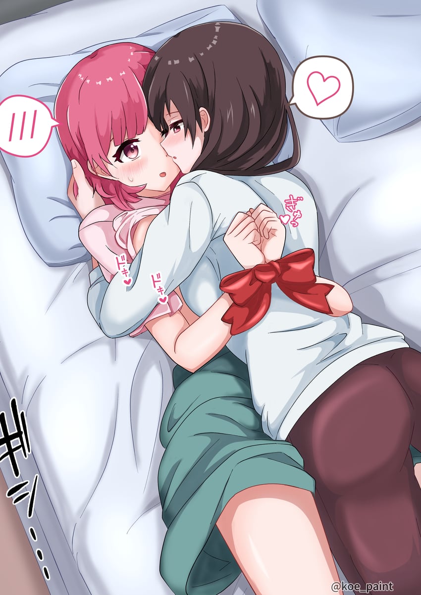 kusumoto asumi and ookura nanao (asumi-chan wa rezu fuuzoku ni kyoumi ga arimasu!) drawn by koe-paint