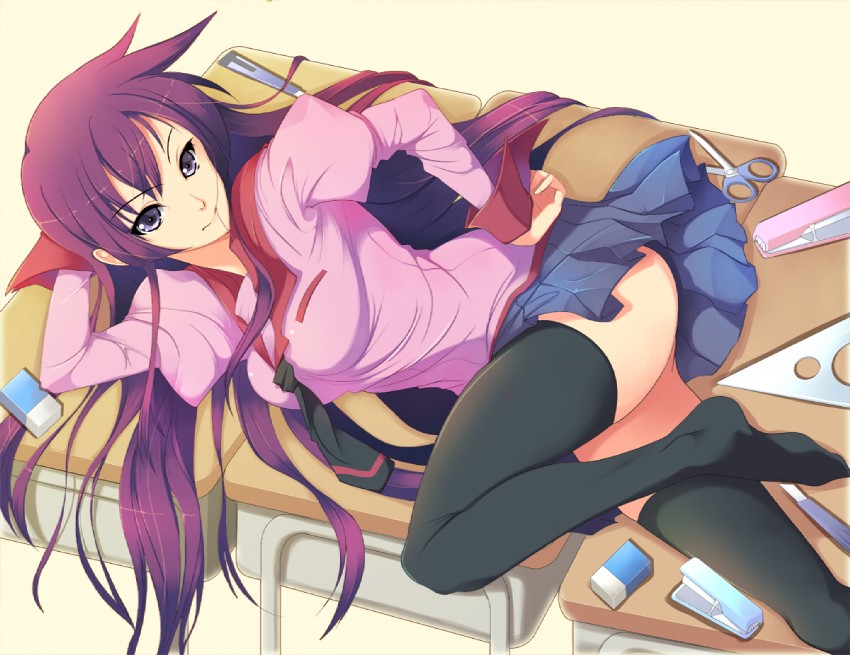 senjougahara hitagi (monogatari and 1 more) drawn by koflif