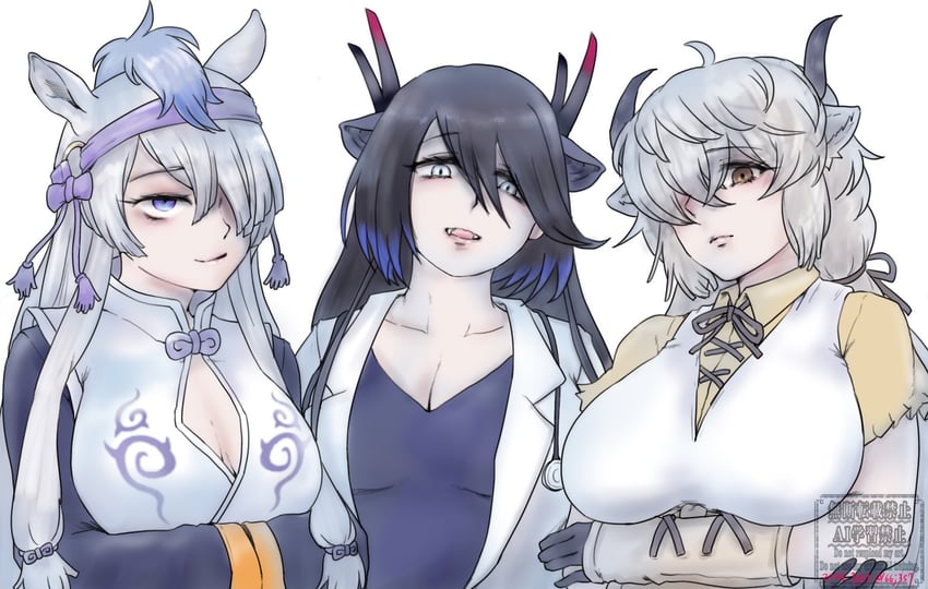 yak, black dragon, and gyokuryu (kemono friends) drawn by saja_(166j357)