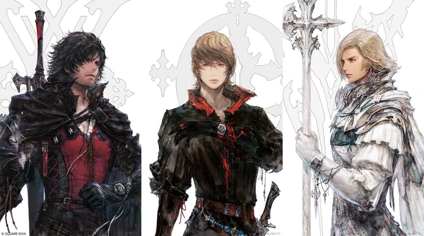 clive rosfield, dion lesage, and joshua rosfield (final fantasy and 1 more) drawn by takahashi_kazuya