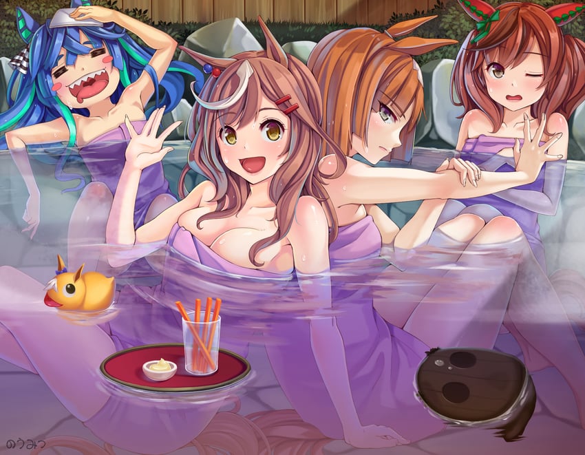 nice nature, special week, twin turbo, matikane tannhauser, and ikuno dictus (umamusume) drawn by tsumiki_kuzushi