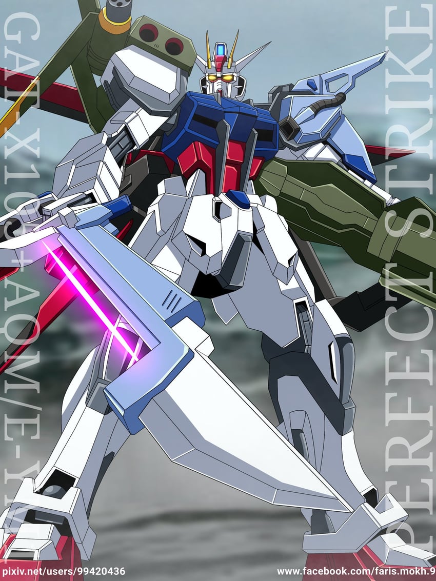 perfect strike gundam (gundam and 1 more) drawn by gundrass