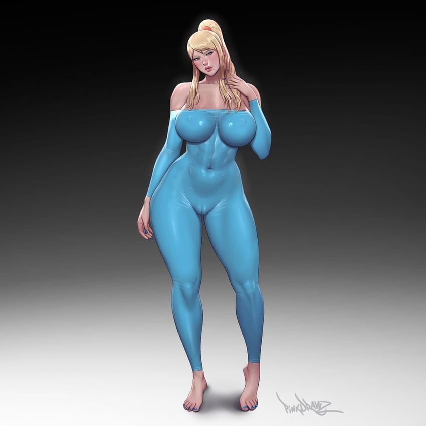 samus aran (metroid) drawn by pinkdrawz