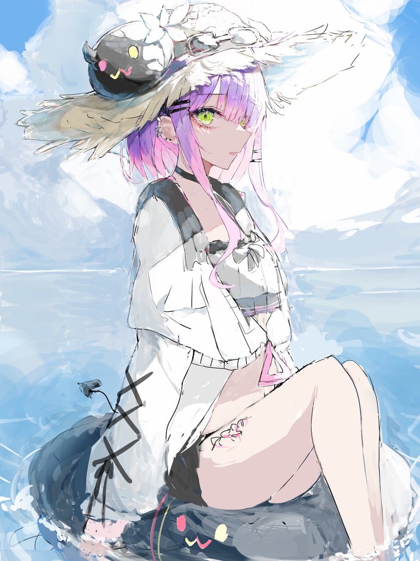 tokoyami towa and bibi (hololive) drawn by hurybone