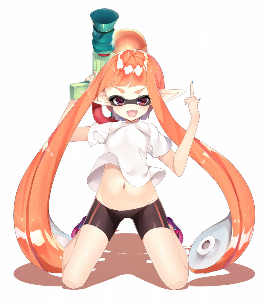 inkling player character and inkling girl (splatoon and 1 more) drawn by kuro_guren