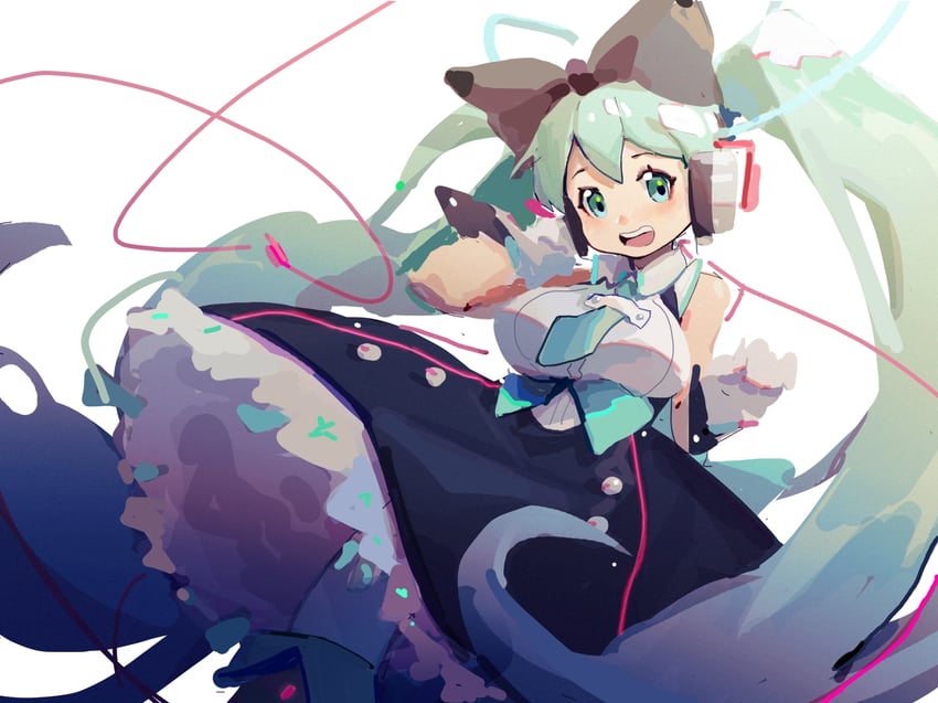 hatsune miku and magical mirai miku (vocaloid and 1 more) drawn by lanter_qwq