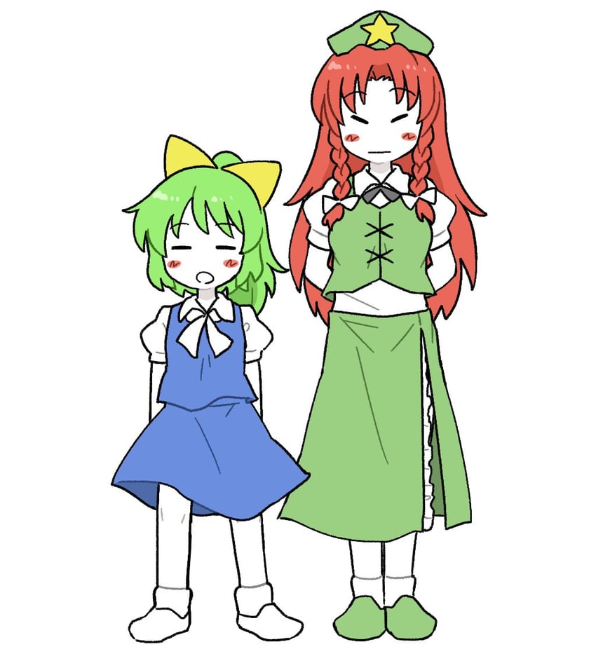 hong meiling, daiyousei, diyusi, and macota (touhou and 1 more) drawn by bseibutsu